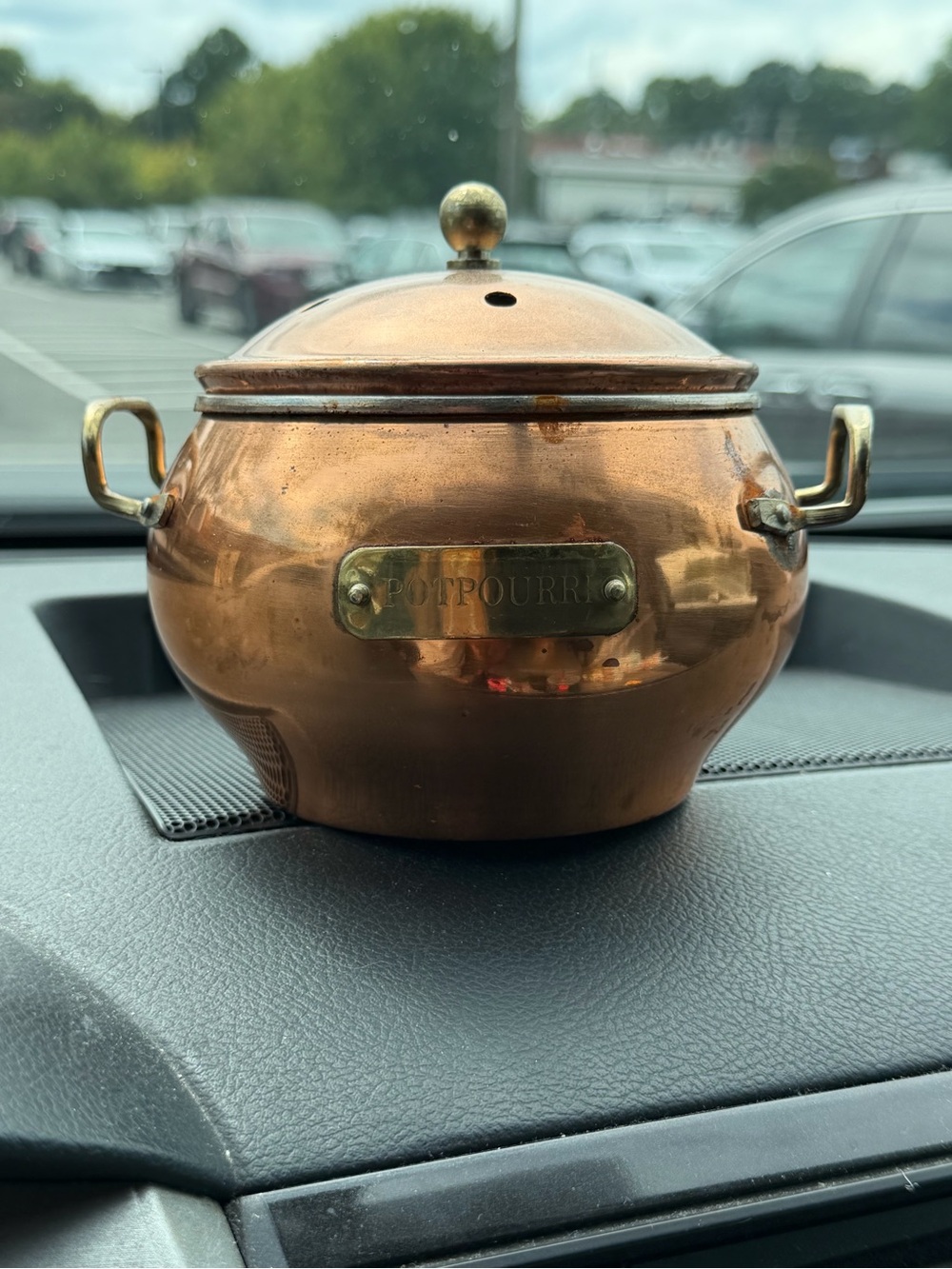 Copper Potpourri Simmer Pot with Brass Handles